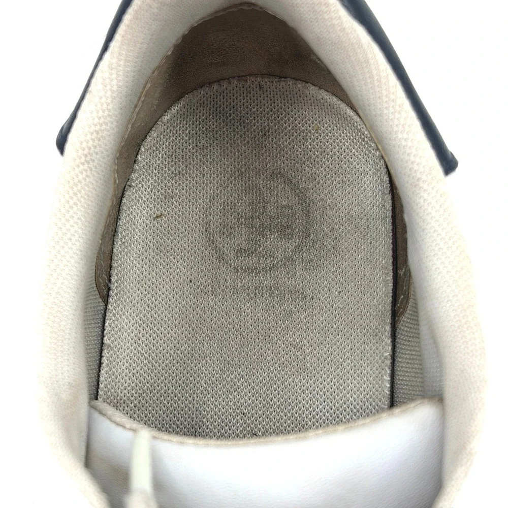 Tory Burch Howell Court Sneakers White Leather Navy Logo Low Top Womens Shoes‎ 9